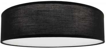 Deckenleuchte mit Textilschirm schwarz ØxH 40x10cm, für 3x E14 Lampe